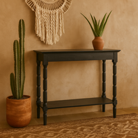 Ploumanach Wooden Console Table - Black