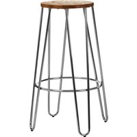 District Chrome Hairpin Stool - Silver