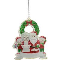 Christmas Mr and Mrs Claus Tree Ornaments - Red / Family of 4