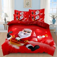 Rock on Santa Christmas Duvet Set - Red / 135cm