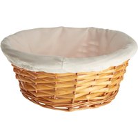 Willow Round Wicker Basket With Cream Inner - Natural