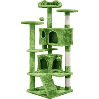 Multilevel Cat Tree with Scratching Posts - Green / 137cm