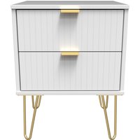 Linear Ready Assembled 2 Drawer Bedside Cabinet - White Matt