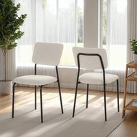 Sheldon Dining Chairs - Ivory Boucle Fabric