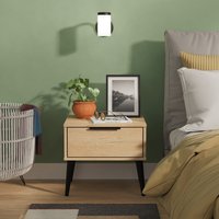 Hong Kong Ready Assembled 1 Drawer Bedside Cabinet - Nebraska Oak