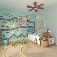 Mini Adventure Multicolour Wall Mural - MULTI / Medium
