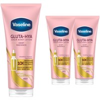 Vaseline Body Lotion Gluta-Hya Dewy Radiance Serum Burst Skin Care 200ml, 3 Pack - White