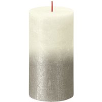 KDMD Faded Soft Pearl Bolsius Rustic Metallic Candle 130 x 68mm in Grey