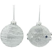Frosted Fairytale, Assorted Frosted Glass Bauble - Silver Frosted Fairytale, Assorted Frosted Glass Bauble - Silver
