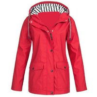 Womens Rain Jacket - Red / UK 10