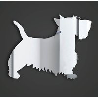 Scottish Terrier Style 2 Silver Acrylic Mirror - Silver