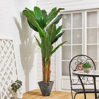 Artificial Plants Fake Banana Tree with Pot - Black