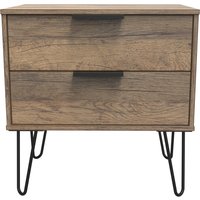 Hong Kong Ready Assembled 2 Drawer Midi Chest - Vintage Oak