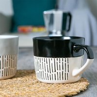 Ceramic Dipped Dash Coffee Mugs - 475ml - Black