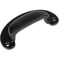 95x40mm Wide Lipped Cabinet Cup Handle - Black