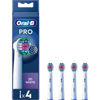 Oral-B Pro 3D White Toothbrush Heads, 4 Counts - White
