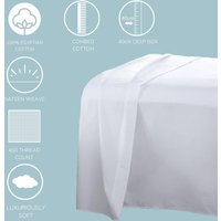 400 Thread Count Cotton Duvet Cover Set - White / Double