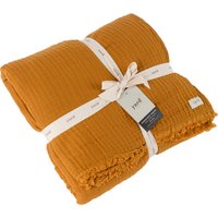 Lark Muslin Cotton Throw - Cumin / 260cm