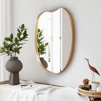 Petal-Shaped Iron Frame Explosion-Proof Wall Mirror - Gold