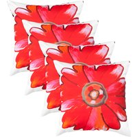 Printed Outdoor Scatter Cushion Garden Furniture Decorative Pillows - Daisy Red / 4