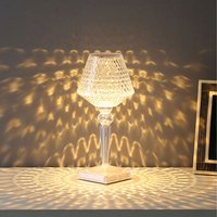 USB Cable Acrylic Transparent Dimmable Table Lamp - Transparent