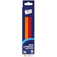 12 HB Pencils With Erasers - Multi