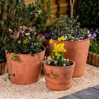 Caesar Marble Effect Terracotta Planters - Terracotta / 3 / 50cm