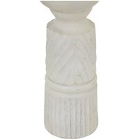 Carved Candle Holder Bloomville Collection for Elegant Decor - White