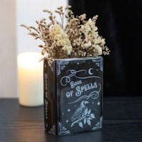 Magical Book of Spells Ceramic Flower Vase Gothic Decor Gift - Black