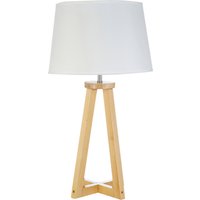 Brett Pine Wood Table Lamp - White