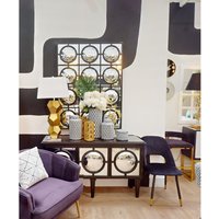 Tristram Antique Brown Arc Leaf Wall Mirror - Black