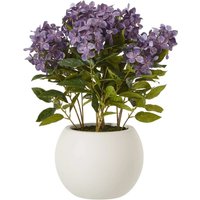 Medium Purple Artificial Hydrangea in Ceramic Pot - Purple