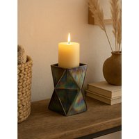 Rambia Small Oil Slick Glass Candle Holder - Multicolour