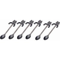 Cosy Cat Stainless Steel Spoons - Black / 6
