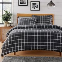 Boston Check Printed Duvet Set - Grey / Single