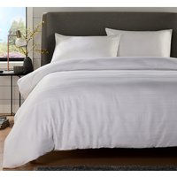 Stripe Jacquard Duvet Set - White / Single