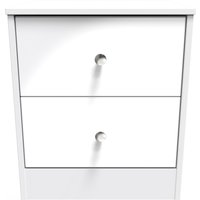 Padstow Ready Assembled 2 Drawer Bedside Cabinet - White Gloss & White Matt
