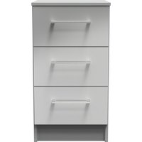 Worcester Ready Assembled 3 Drawer Bedside Cabinet - Uniform Grey & Dusk Grey