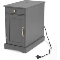 Wooden Sofa Side Table - Grey