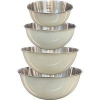 Buckingham Stainless Steel Set of 4 Mixing Bowls, Cream - Cream
