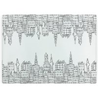 Cityscape Large Worktop Protector - Modern Glass Kitchen Cutting Board - Black