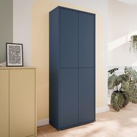 Alice Springs Tall Shoe Cabinet with 4 Doors Push-Open in Night Blue - Night Blue