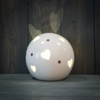 Small Contemporary White Heart Globe LED - White
