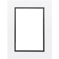 Black and White Double Picture Mount - White / 6x4in