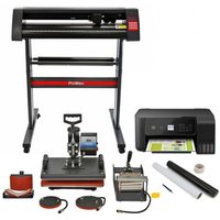 PixMax 5 in 1 Heat Press, Vinyl Cutter, Printer, Weeding Pack - Black