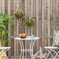 Outsunny 2 Piece Artificial Lisianthus Flower Hanging Planter - Pink