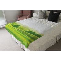 Landscape Illustration Blanket - Green