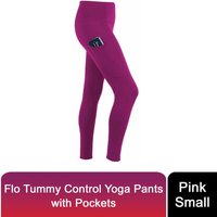 Women's Tummy Control Sports Yoga Pants - Pink / Small