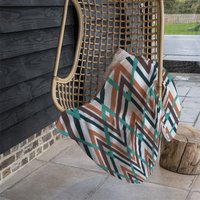 Coloured Geometric Zig Zag Blanket - Green