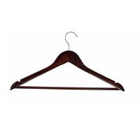 Oypla Pack of 20 Dark Brown Wooden Clothes Hangers - Dark Brown